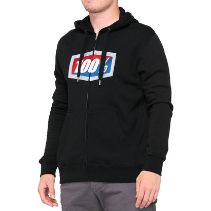 100% OFFICIAL FULL-ZIP HOODY BLACK SMALL 20032-00010