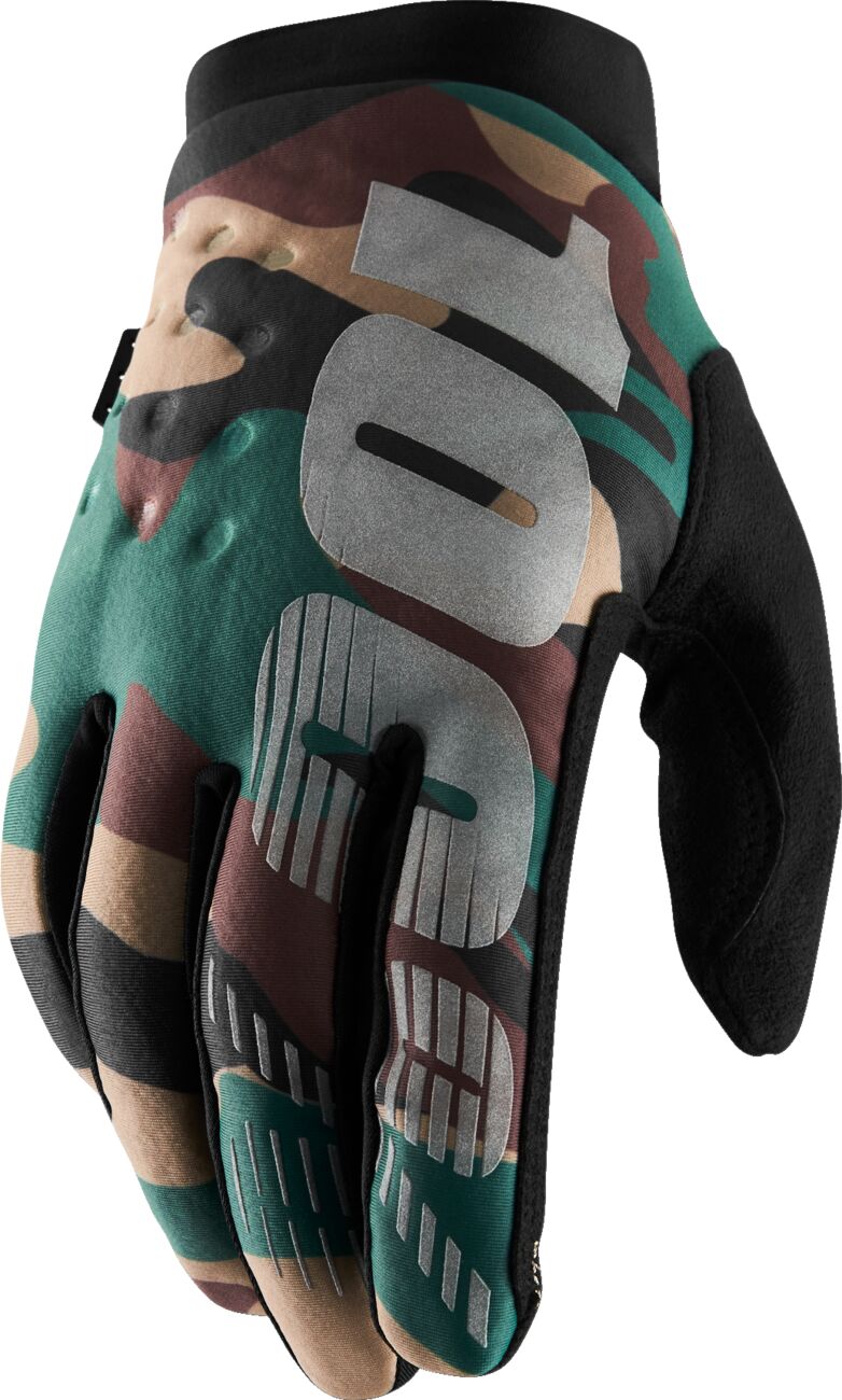 100% BRISKER COLD WEATHER GLOVES CAMO/BLACK MEDIUM 10003-00006