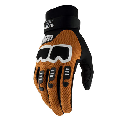 100% GLOVES LANGDALE BLACK/TAN - M 10029-00012