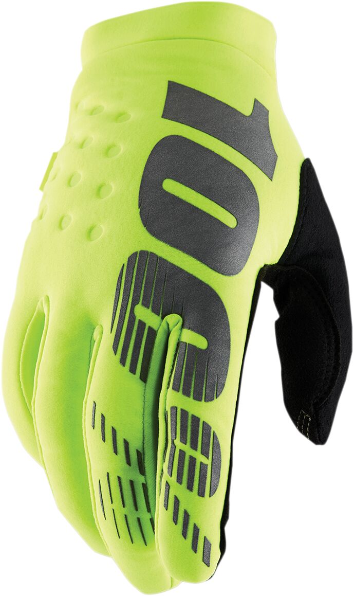 100% YOUTH BRISKER COLD WEATHER GLOVES FLO YELLOW/BLACK X-LARGE 10004-00011