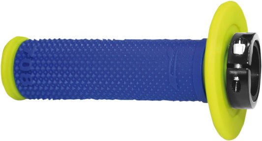 PRO GRIP 708 OFFROAD SINGLE DENSITY LOCK ON GRIPS FLUO YELLOW/BLUE PA070800GFBL