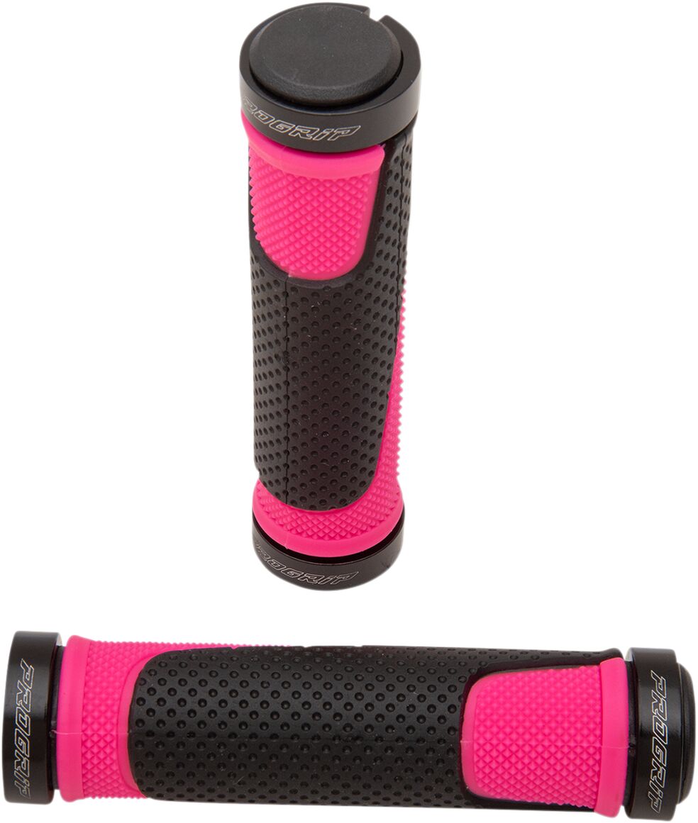 PRO GRIP 997 ATV/MTB LOCK ON DOUBLE DENSITY GRIPS OPEN END FUCHSIA/BLACK PA099722FX02