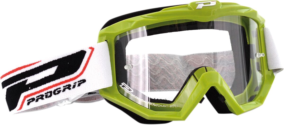 PRO GRIP GOGGLES OFFROAD RACE LINE GREEN 3201 LENS CLEAR PZ3201-103