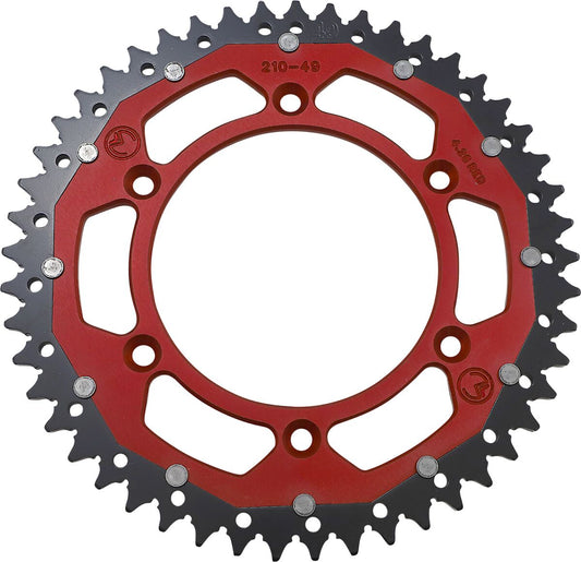 MOOSE REAR SPROCKET / 49 TEETH / 520 PITCH / RED/NATURAL / ALUMINIUM/STEEL 1210-210-49-13X