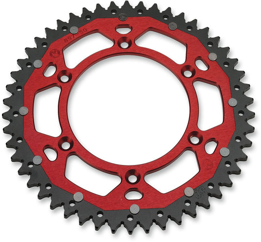 MOOSE REAR SPROCKET / 50 TEETH / 520 PITCH / RED/NATURAL / ALUMINIUM/STEEL 1210-210-50-13X