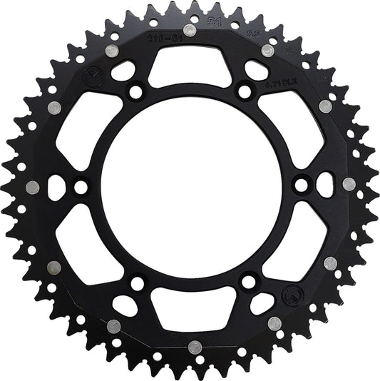 MOOSE REAR SPROCKET / 51 TEETH / 520 PITCH / BLACK/NATURAL / ALUMINIUM/STEEL 1210-210-51-10X