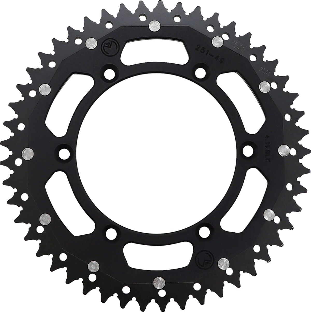 MOOSE REAR SPROCKET / 49 TEETH / 520 PITCH / BLACK/NATURAL / ALUMINIUM/STEEL 1210-251-49-10X