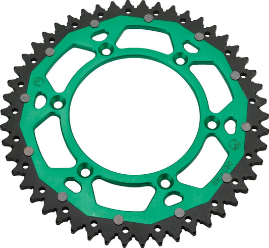 MOOSE REAR SPROCKET / 50 TEETH / 520 PITCH / GREEN/NATURAL / ALUMINIUM/STEEL 1210-460-50-15X