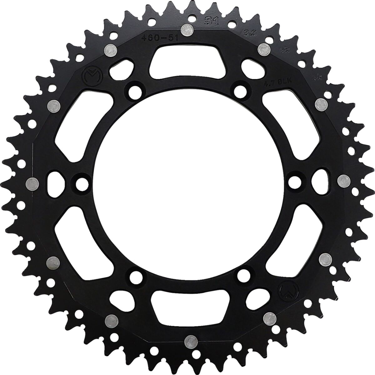 MOOSE REAR SPROCKET / 51 TEETH / 520 PITCH / BLACK/NATURAL / ALUMINIUM/STEEL 1210-460-51-10X
