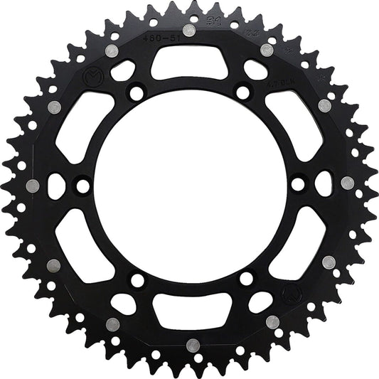 MOOSE REAR SPROCKET / 51 TEETH / 520 PITCH / BLACK/NATURAL / ALUMINIUM/STEEL 1210-460-51-10X