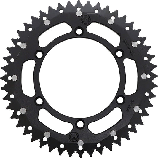 MOOSE REAR SPROCKET / 48 TEETH / 520 PITCH / BLACK/NATURAL / ALUMINIUM/STEEL 1210-808-48-10X