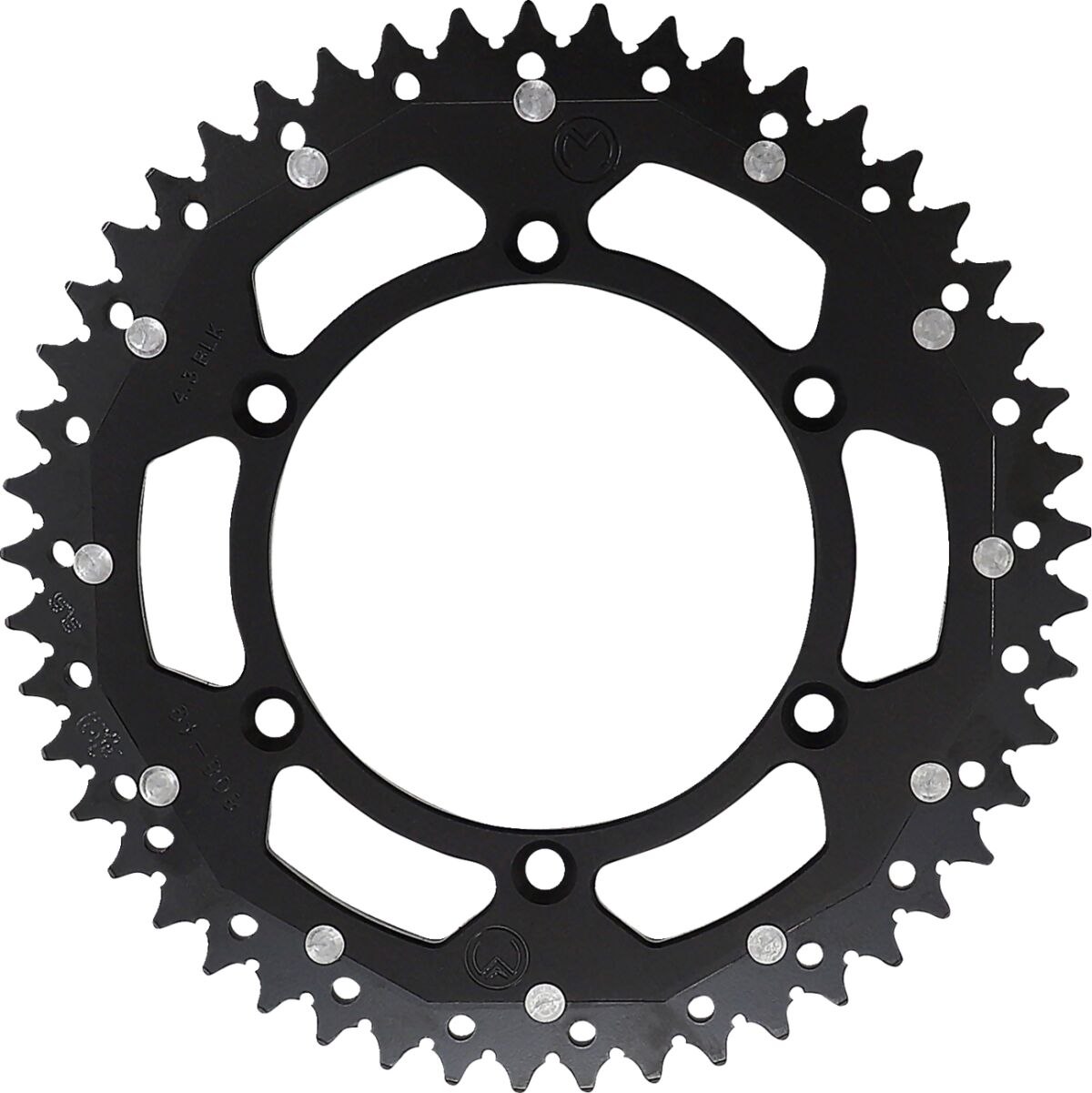 MOOSE REAR SPROCKET / 49 TEETH / 520 PITCH / BLACK/NATURAL / ALUMINIUM/STEEL 1210-808-49-10X