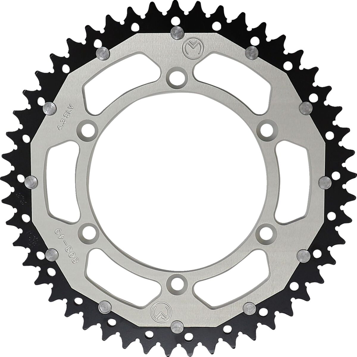 MOOSE REAR SPROCKET / 49 TEETH / 520 PITCH / SILVER/NATURAL / ALUMINIUM/STEEL 1210-808-49-11X