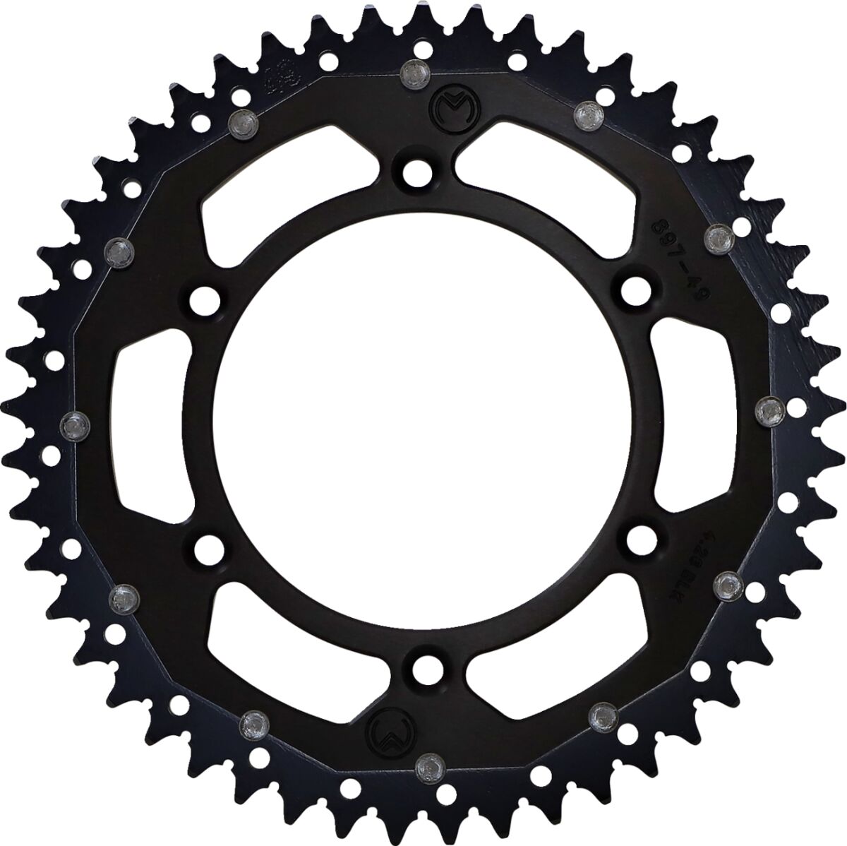 MOOSE REAR SPROCKET / 49 TEETH / 520 PITCH / BLACK/NATURAL / ALUMINIUM/STEEL 1210-897-49-10X