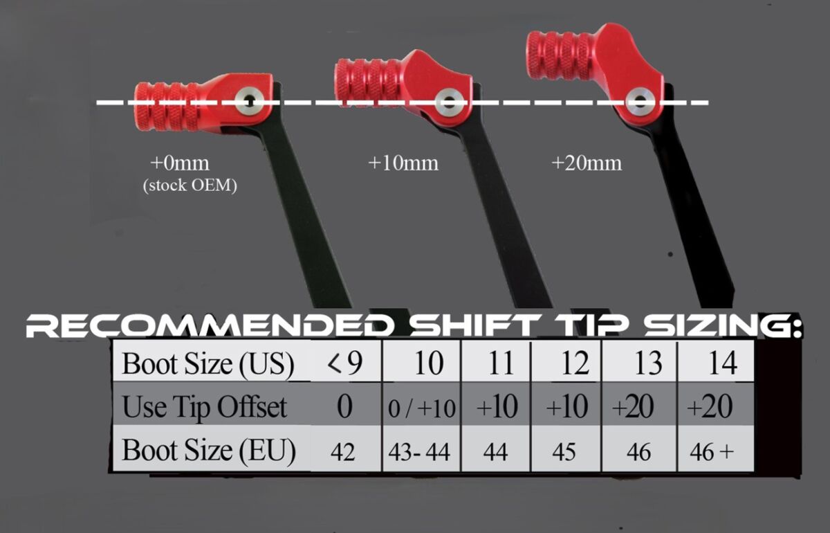 MOOSE SHIFT LEVER FOLDING FORGED ALUMINUM RED 81-0112-02-10