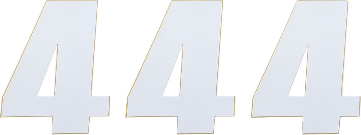 MOOSE RACE NUMBER WHITE 4.5" # 4 80004