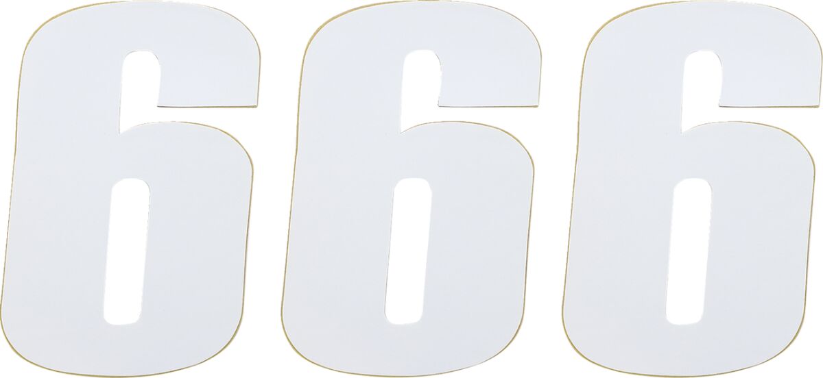 MOOSE RACE NUMBER WHITE 4.5" # 6 80006