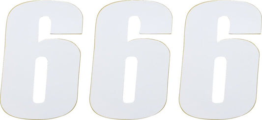 Moose Race Number White 4.5" # 6 80006