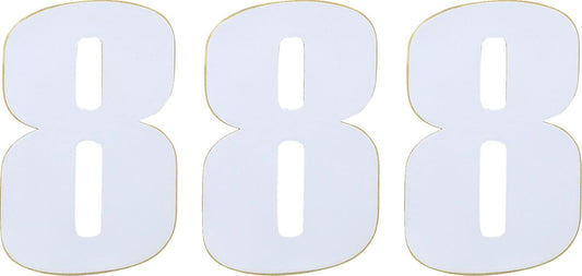Moose Race Number White 4.5" # 8 80008