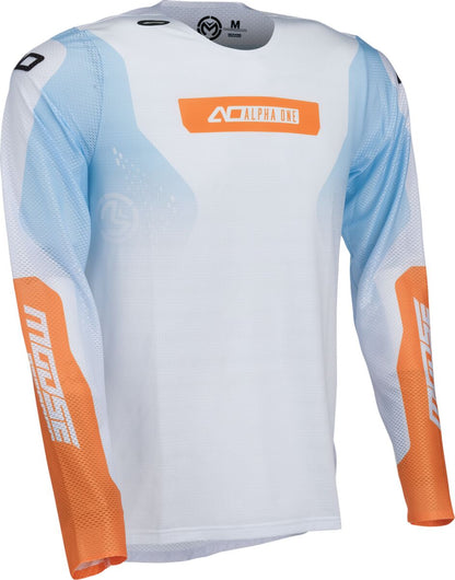 Moose Racing JERSEY ALPHA ONE WHITE/BLUE LG 2910-8796