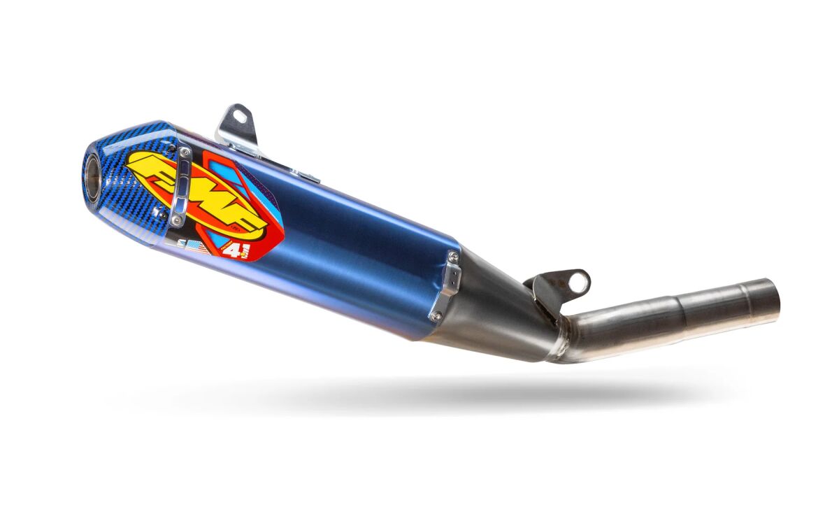 FMF FACTORY 4.1 RCT TITANIUM SLIP-ON MUFFLER W/ CARBON BLUE END CAP 044486