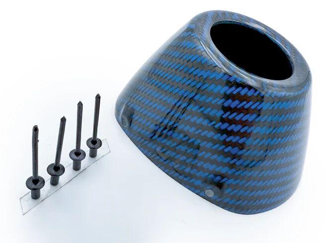 FMF END CAP CARBON NEW EXTERNAL RCT BLACK/BLUE 040694