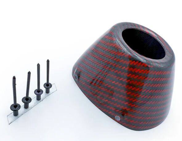 FMF END CAP CARBON NEW EXTERNAL RCT BLACK/RED 040695