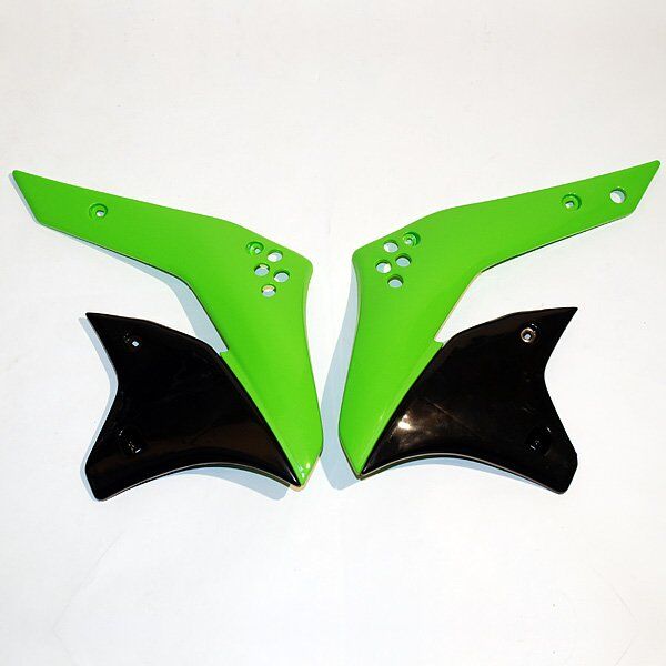 UFO RADIATOR COVERS KAWASAKI KXF250 BLACK/KX-GREEN KA03783#026