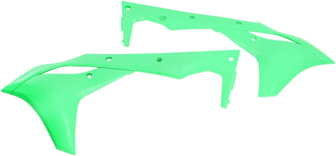 UFO RADIATOR COVERS KAWASAKI KXF250 FLUO GREEN KA04747#AFLU