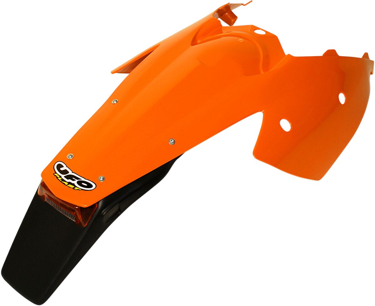 UFO ENDURO REAR FENDER W/ STOP-TAILLIGHT KTM EXC ORANGE KT03081#127