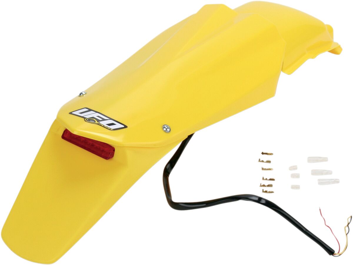 UFO ENDURO REAR FENDER W/ LED-LIGHT HUSQVARNA CR/WR YELLOW HU03314#103