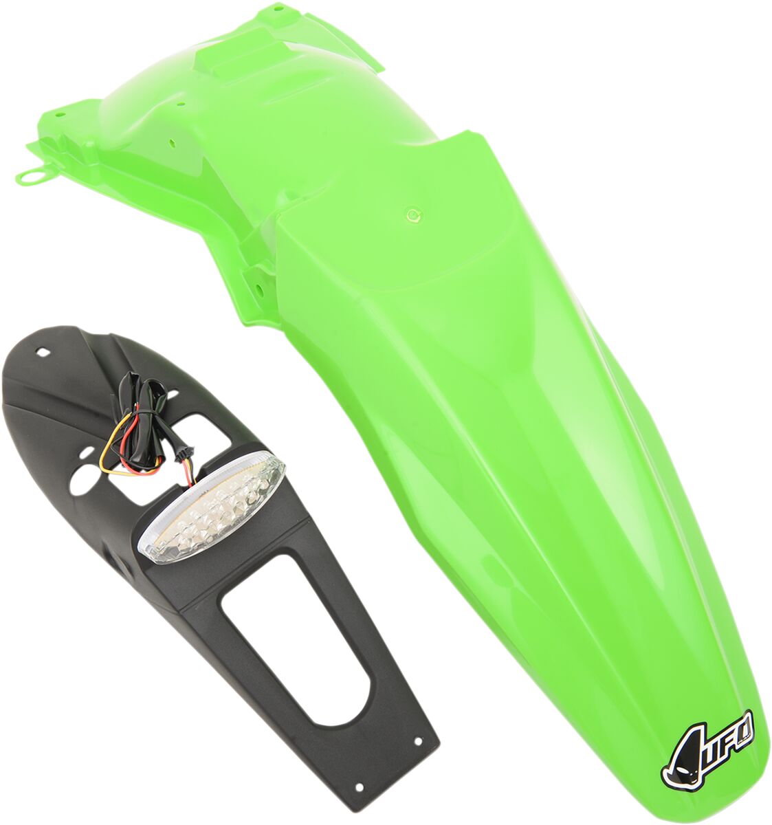UFO ENDURO REAR FENDER W/ LED-LIGHT KAWASAKI KLX450R KX-GREEN KA03791#026