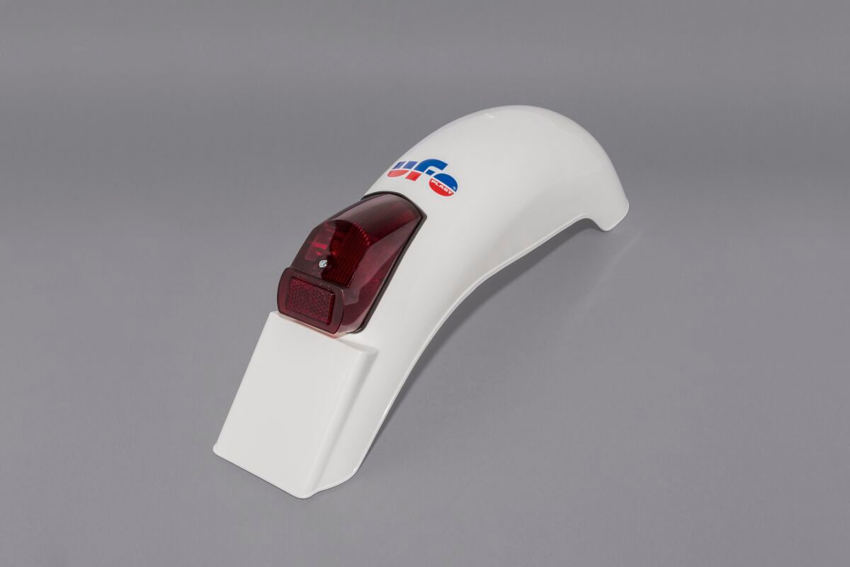 UFO VINTAGE UNI ENDURO REAR FENDER W/ TAILLIGHT (75-79) WHITE ME08025W