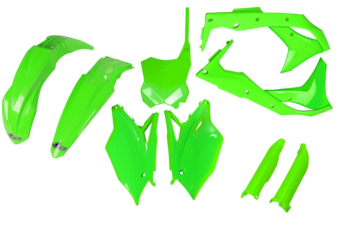 UFO COMPLETE BODY KIT KAWASAKI KXF250 FLUO GREEN KAKIT224F@AFLU