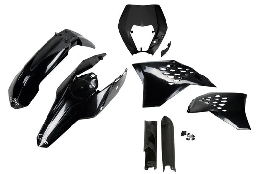 UFO COMPLETE BODY KIT KTM EXC BLACK KTKIT520F@001