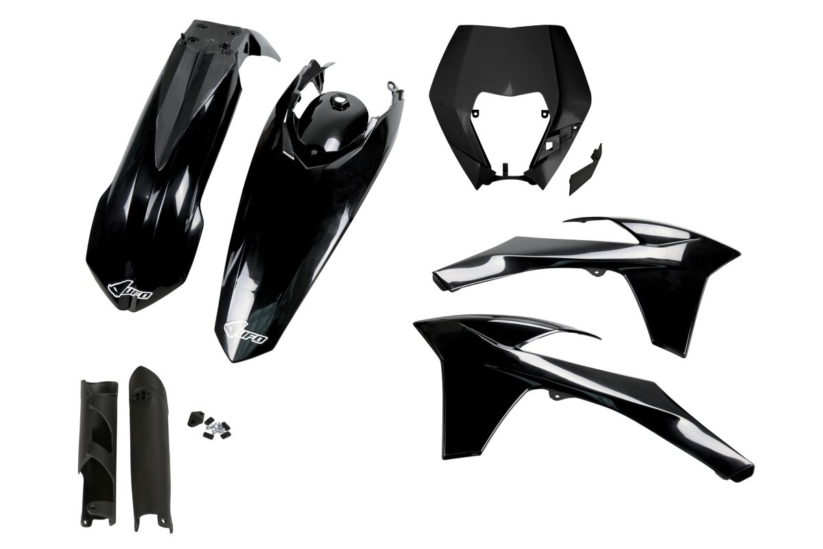 UFO COMPLETE BODY KIT KTM EXC BLACK KTKIT521F@001