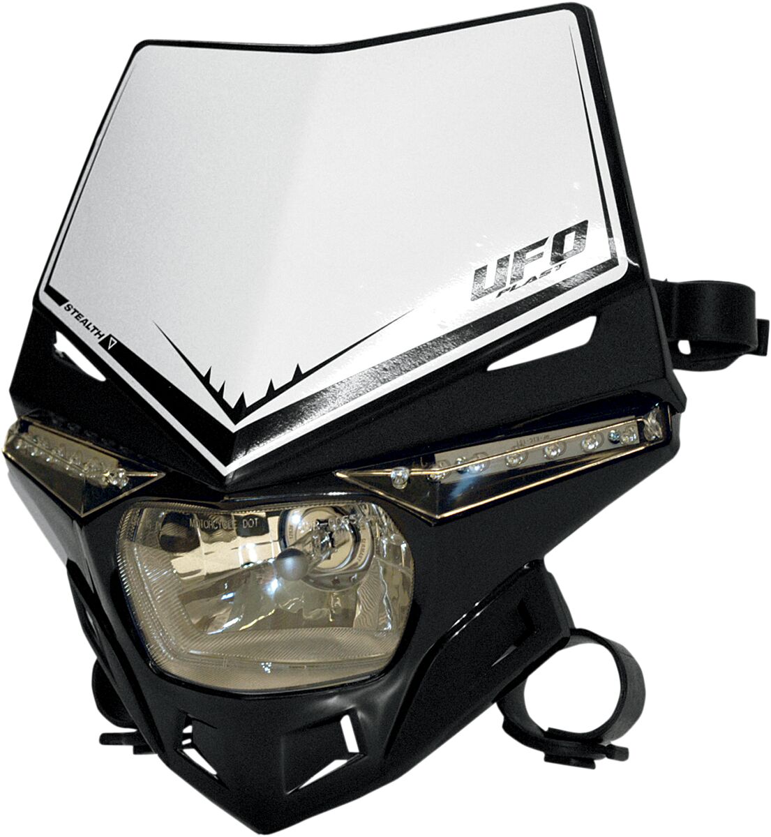 UFO STEALTH HEADLIGHT (12V/35W & LED) SINGLE COLOR BLACK PF01715#001