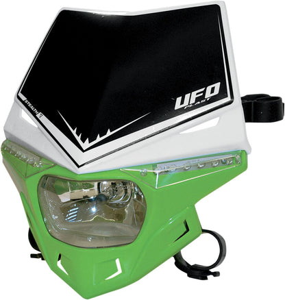 UFO STEALTH HEADLIGHT (12V/35W & LED) DUAL COLOR WHITE/KX-GREEN PF01715#W026
