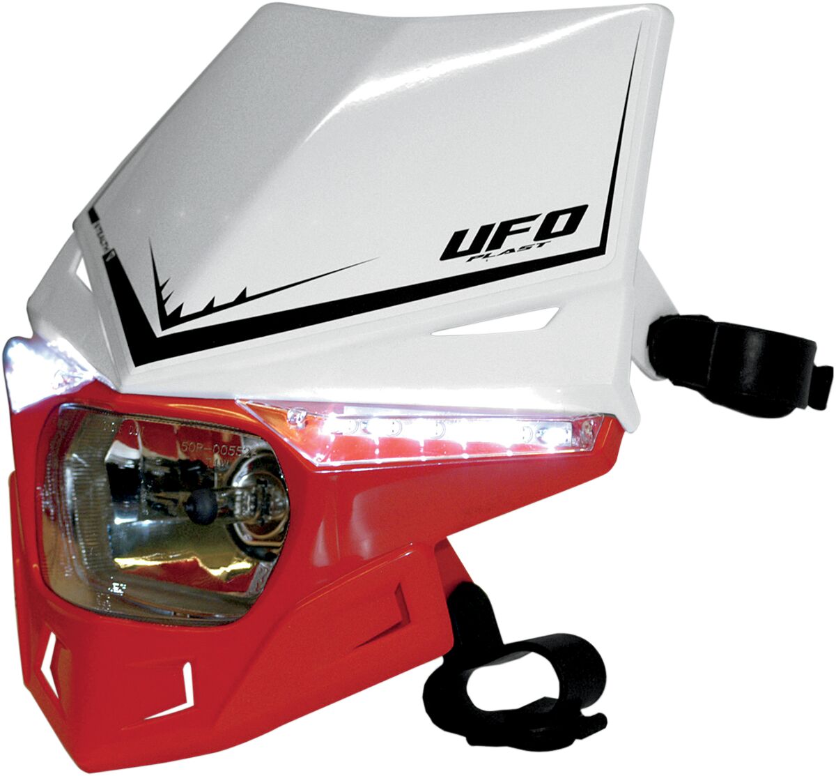 UFO STEALTH HEADLIGHT (12V/35W & LED) DUAL COLOR WHITE/CRF-RED PF01715#W070