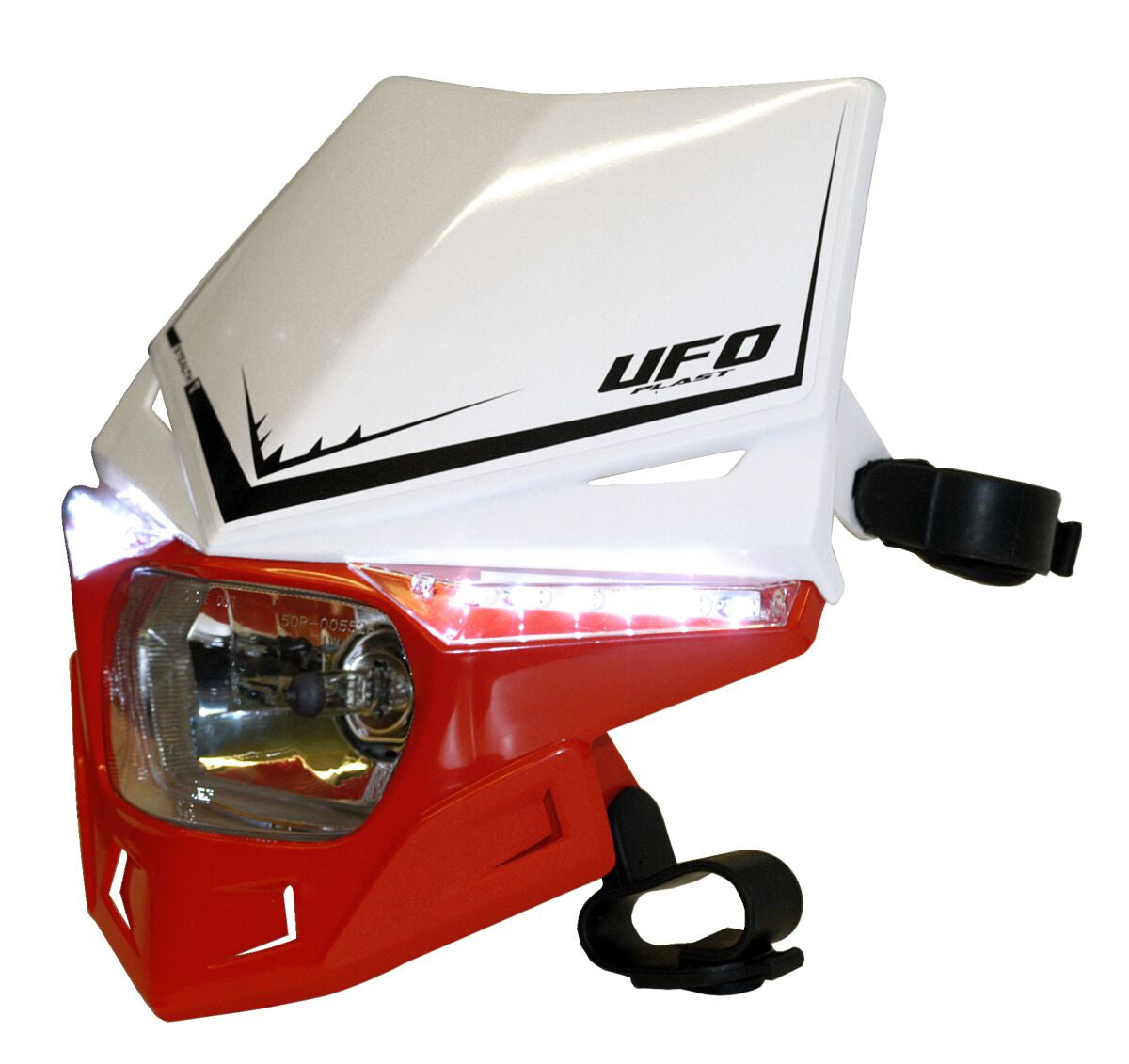 UFO STEALTH HEADLIGHT (12V/35W & LED) DUAL COLOR WHITE/CRF-RED PF01715#W070