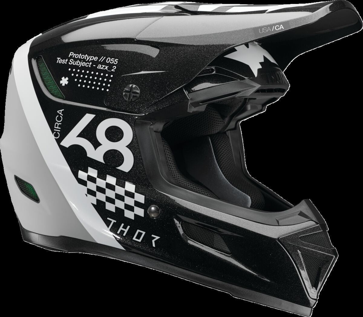 THOR HELMET REFLEX SPORT RIOT BK/WH 0110-8777