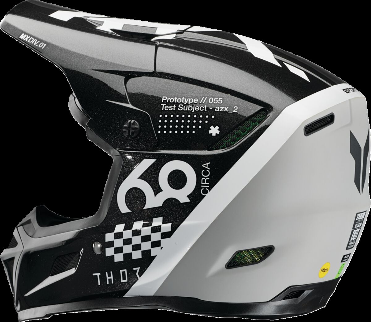 THOR HELMET REFLEX SPORT RIOT BK/WH 0110-8777