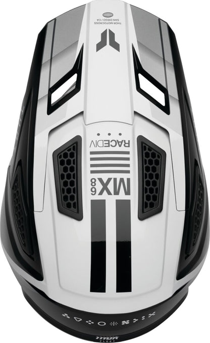 THOR HELMET FLEET DEFY BK/WH LG 0110-9432
