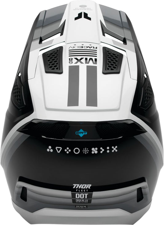 THOR HELMET FLEET DEFY BK/WH 2X 0110-9434