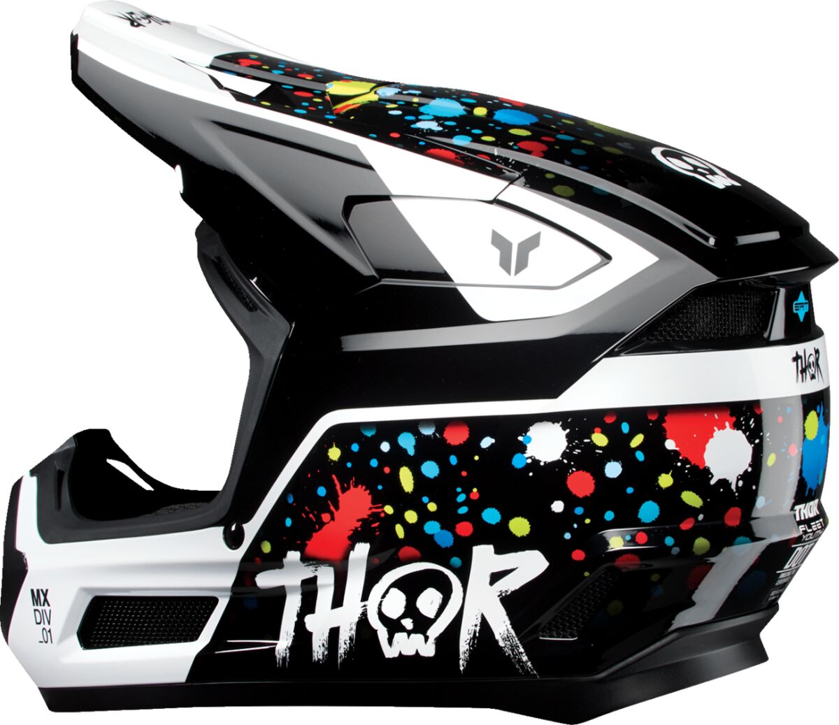 THOR HELMET FLEET YTH SPLAT BLACK M 0111-1766
