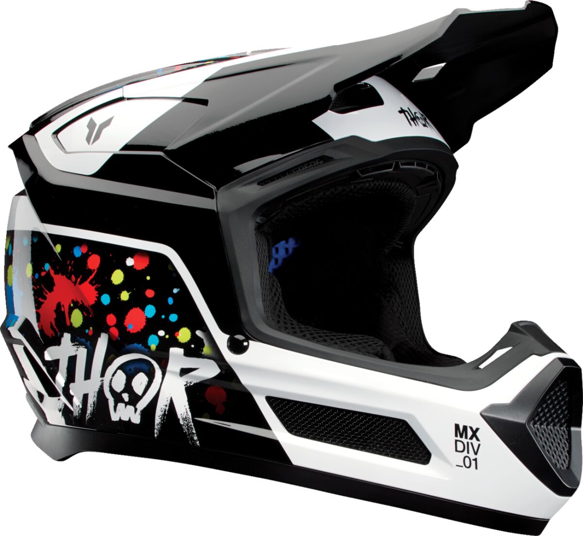 THOR HELMET FLEET YTH SPLAT BLACK L 0111-1767