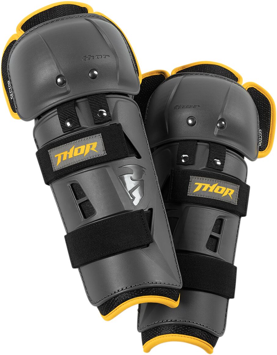THOR YOUTH SECTOR GP KNEE GUARD CHARCOAL/YELLOW ONE SIZE 2704-0430