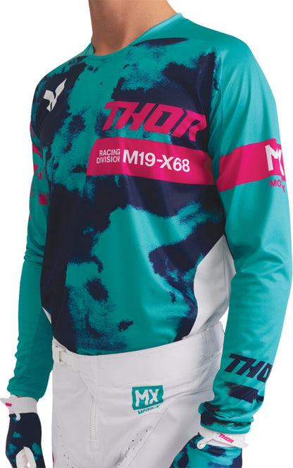 THOR JERSEY LAUNCHMODE BLEACH WHT/AQ M 2910-8407