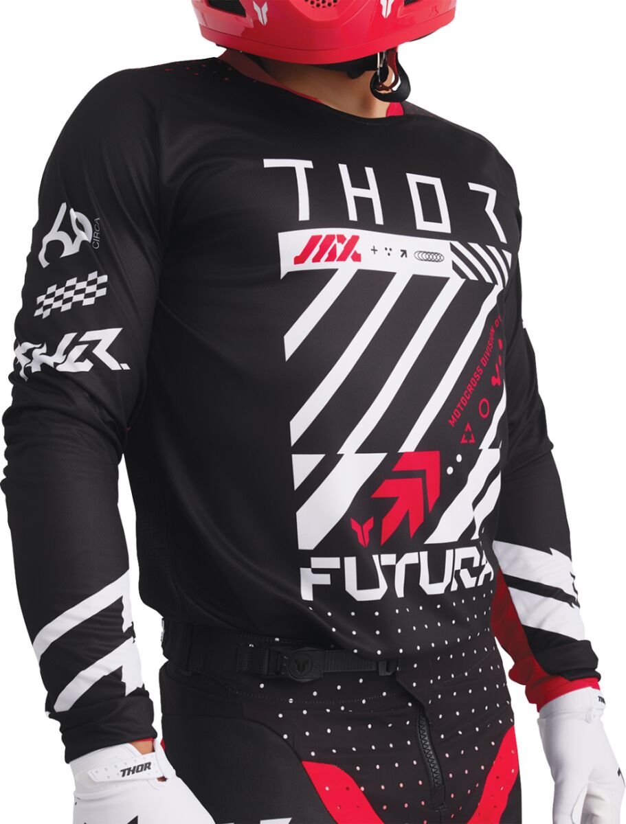THOR JERSEY LAUNCHMODE FUTURA BLK/RED M 2910-8413