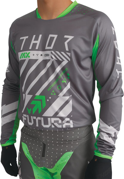 THOR JERSEY LAUNCHMODE FUTURA CHAR/GRN XL 2910-8421
